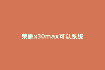 荣耀x30max可以系统分身吗 荣耀x10max有分身功能吗?