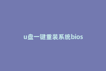u盘一键重装系统bios设置方法 u盘装系统怎么设置bios
