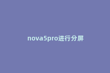 nova5pro进行分屏的方法教程 nova5pro如何分屏操作