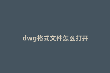 dwg格式文件怎么打开 dwg格式文件打开手机