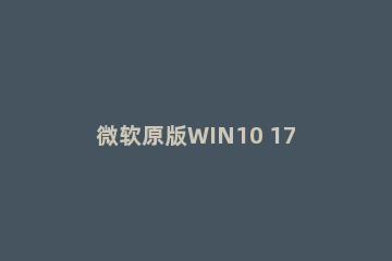 微软原版WIN10 1703正式版 Win10 64位专业版ISO镜像