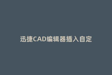 迅捷CAD编辑器插入自定义对象的图文操作过程 cad中编辑块定义快捷键