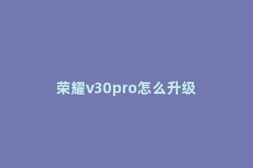 荣耀v30pro怎么升级鸿蒙系统 荣耀v30pro可以升级鸿蒙系统吗?
