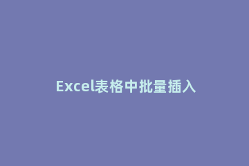 Excel表格中批量插入空行的简单操作教程 excel批量加入空白行