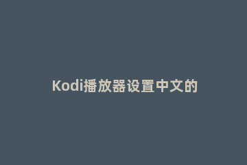 Kodi播放器设置中文的操作步骤 kodi播放器怎么用
