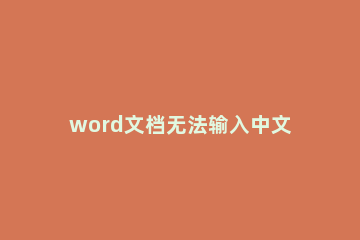 word文档无法输入中文怎么办 word文档怎么不能输入中文了