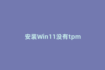 安装Win11没有tpm2.0怎么办？安装Win11没有tpm2.0的解决方法 安装win11 TPM2.0