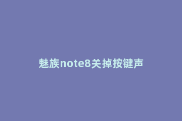 魅族note8关掉按键声音的操作流程 红米note9pro取消按键声音