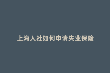 上海人社如何申请失业保险金 上海人社申请失业保险金申请成功