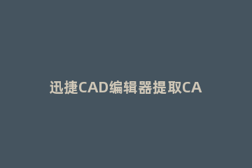 迅捷CAD编辑器提取CAD图中标注数值的操作过程 cad中标注的快捷命令