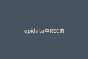 epidata中REC的文件无变量名解决方法 epidata相关文件类型失败