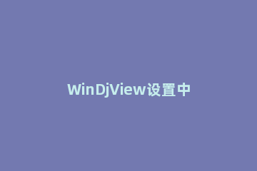 WinDjView设置中文的操作过程 windjview怎么用