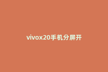 vivox20手机分屏开启的方法 vivox20怎么分屏