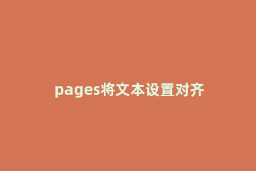 pages将文本设置对齐的方法步骤 pages设置页边距