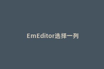 EmEditor选择一列文本的操作介绍 emeditor分列