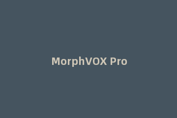 MorphVOX Pro消除噪音的基础操作