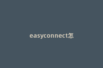 easyconnect怎么连接校园网 easyconnect连接成功 不能上网