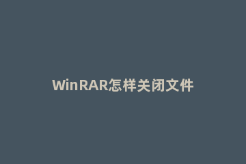 WinRAR怎样关闭文件列表访问 WinRAR关闭文件列表访问日期教程介绍