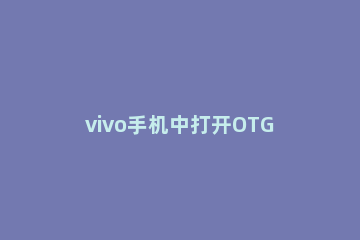 vivo手机中打开OTG的具体方法 vivo手机OTG打开后怎么使用