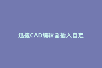 迅捷CAD编辑器插入自定义对象具体操作流程 cad添加选定对象快捷键