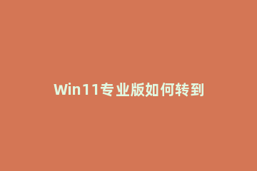 Win11专业版如何转到Win11 ltsc企业版？Win11专业版转到Win11 ltsc企业版操作教程方法