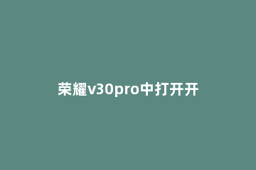 荣耀v30pro中打开开发者模式的详细方法 荣耀v30pro怎么关闭开发者模式