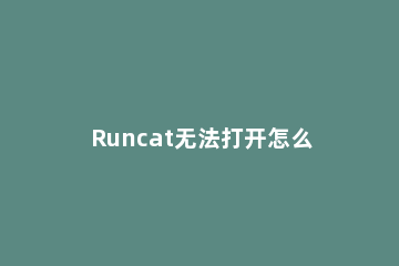 Runcat无法打开怎么办Runcat双击没反应怎么解决