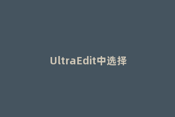 UltraEdit中选择对应环境的方法步骤 怎么设置ultraedit的背景颜色