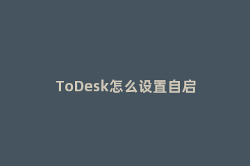 ToDesk怎么设置自启动 todesk能开机吗