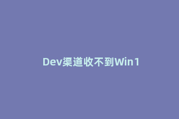 Dev渠道收不到Win11推送怎么办 windows11推送dev
