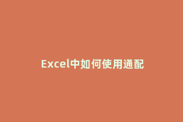 Excel中如何使用通配符查找和替换 excel替换怎么用通配符