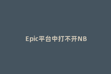Epic平台中打不开NBA2K21没有反应怎么办 epicnba2k21进不去游戏