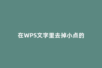 在WPS文字里去掉小点的图文操作 wps如何去掉字中间的小点