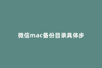 微信mac备份目录具体步骤 微信备份在mac怎么看