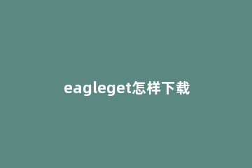 eagleget怎样下载网页视频 eagleget下载网页视频方法介绍