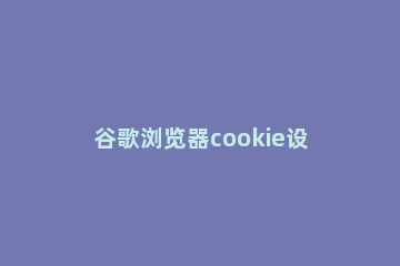 谷歌浏览器cookie设置开启方法介绍 谷歌浏览器允许cookie