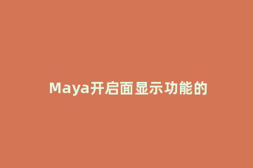 Maya开启面显示功能的具体操作步骤 maya如何显示面板