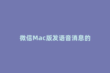 微信Mac版发语音消息的方法 macbookpro微信怎么发语音