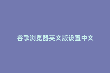 谷歌浏览器英文版设置中文操作方法 谷歌浏览器全是英文,怎么设置中文