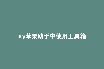 xy苹果助手中使用工具箱的操作教程 xy苹果助手在线使用