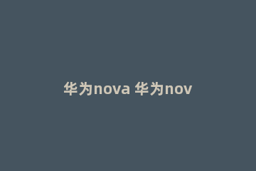 华为nova 华为nova4e