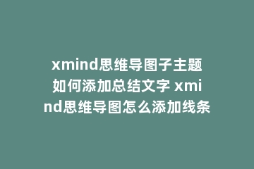 xmind思维导图子主题如何添加总结文字 xmind思维导图怎么添加线条