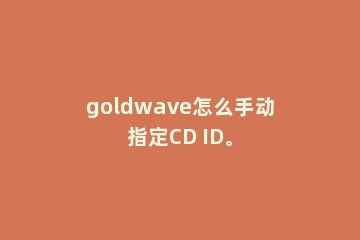 goldwave怎么手动指定CD ID。