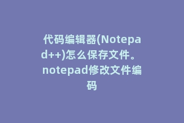代码编辑器(Notepad++)怎么保存文件。 notepad修改文件编码