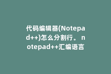 代码编辑器(Notepad++)怎么分割行。 notepad++汇编语言