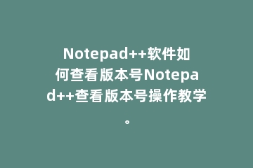 Notepad++软件如何查看版本号Notepad++查看版本号操作教学。