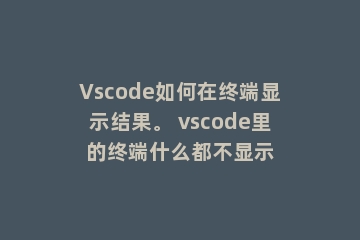 Vscode如何在终端显示结果。 vscode里的终端什么都不显示