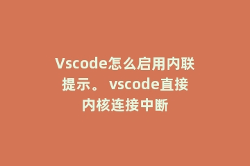 Vscode怎么启用内联提示。 vscode直接内核连接中断