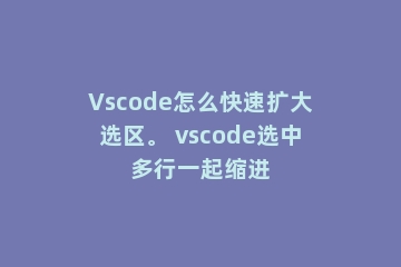 Vscode怎么快速扩大选区。 vscode选中多行一起缩进