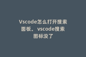Vscode怎么打开搜索面板。 vscode搜索图标没了